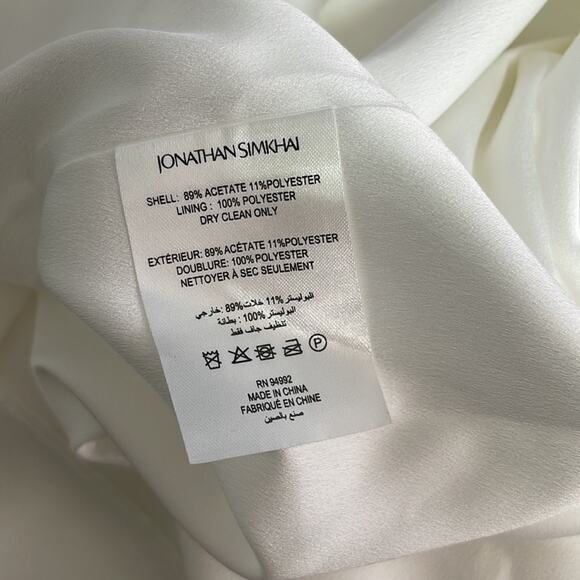 Jonathan Simkhai Hansel Classic Woven Halterneck White Satin Maxi Gown Sz 6 - Picture 9 of 9